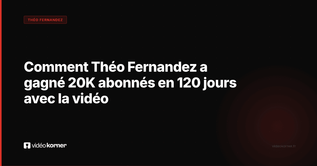 Comment Théo Fernandez a gagné 20K abonnés en 120 jours avec la vidéo